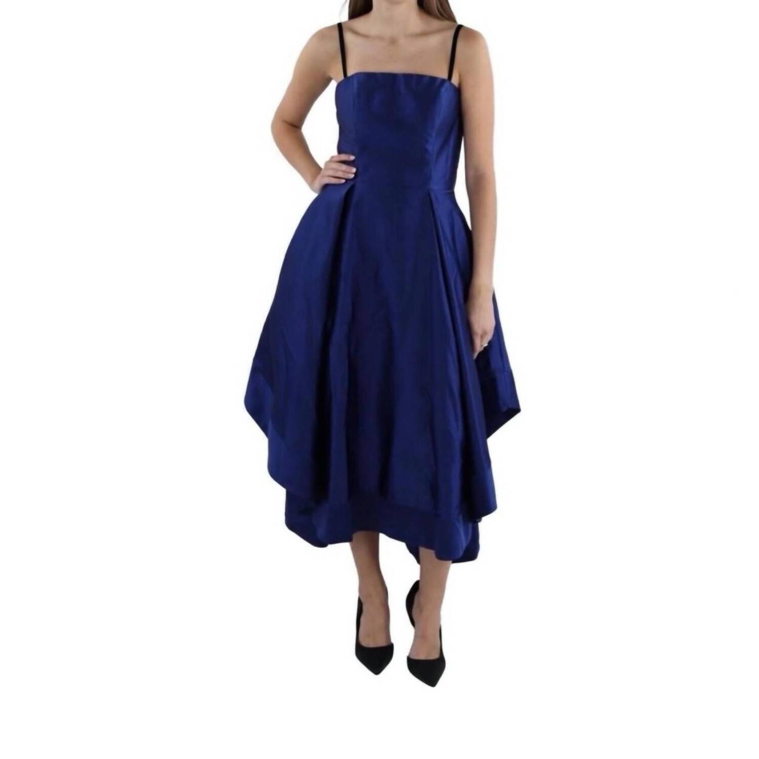 New Betsy & Adam The Lamour Satin Dress In Blue